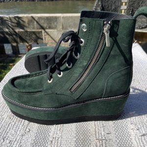 Free People Maverick Platform Wedge Boot, Green, size 41